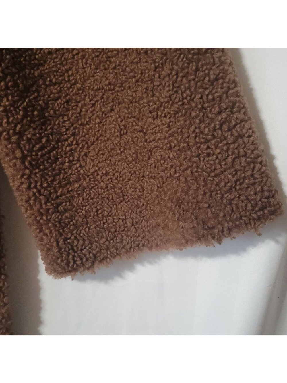 The Great. Chocolate Plush Car Coat 1 Small Oversized Teddy Jacket Fleece Brown - Picture 8 of 11